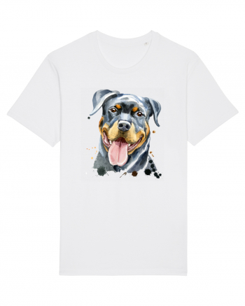 Rottweiler Painting White