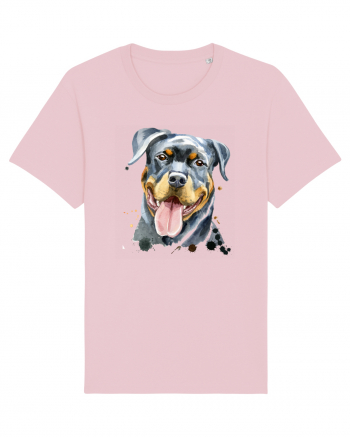 Rottweiler Painting Cotton Pink