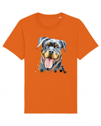 Rottweiler Painting Bright Orange