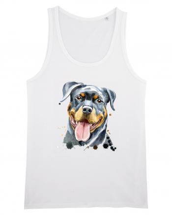 Rottweiler Painting White