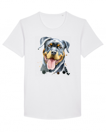 Rottweiler Painting White