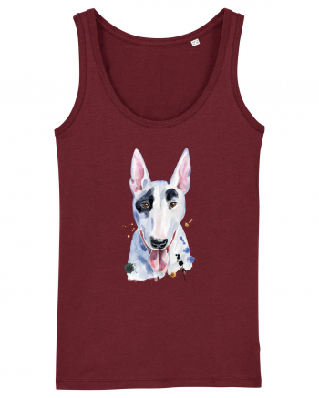 Bullterrier Painting Burgundy