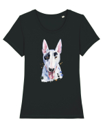 Bullterrier Painting Tricou mânecă scurtă guler larg fitted Damă Expresser