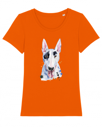 Bullterrier Painting Bright Orange