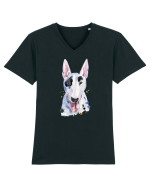 Bullterrier Painting Tricou mânecă scurtă guler V Bărbat Presenter