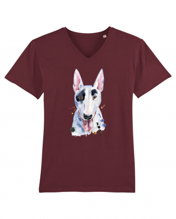 Bullterrier Painting Burgundy
