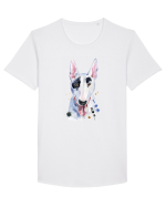 Bullterrier Painting Tricou mânecă scurtă guler larg Bărbat Skater