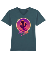 Texas Cactus Fire Tricou mânecă scurtă guler V Bărbat Presenter