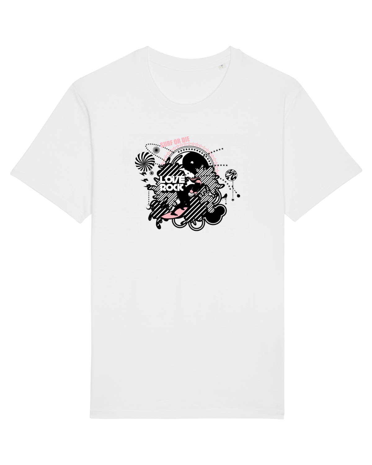 Tricou mânecă scurtă Unisex Rocker White