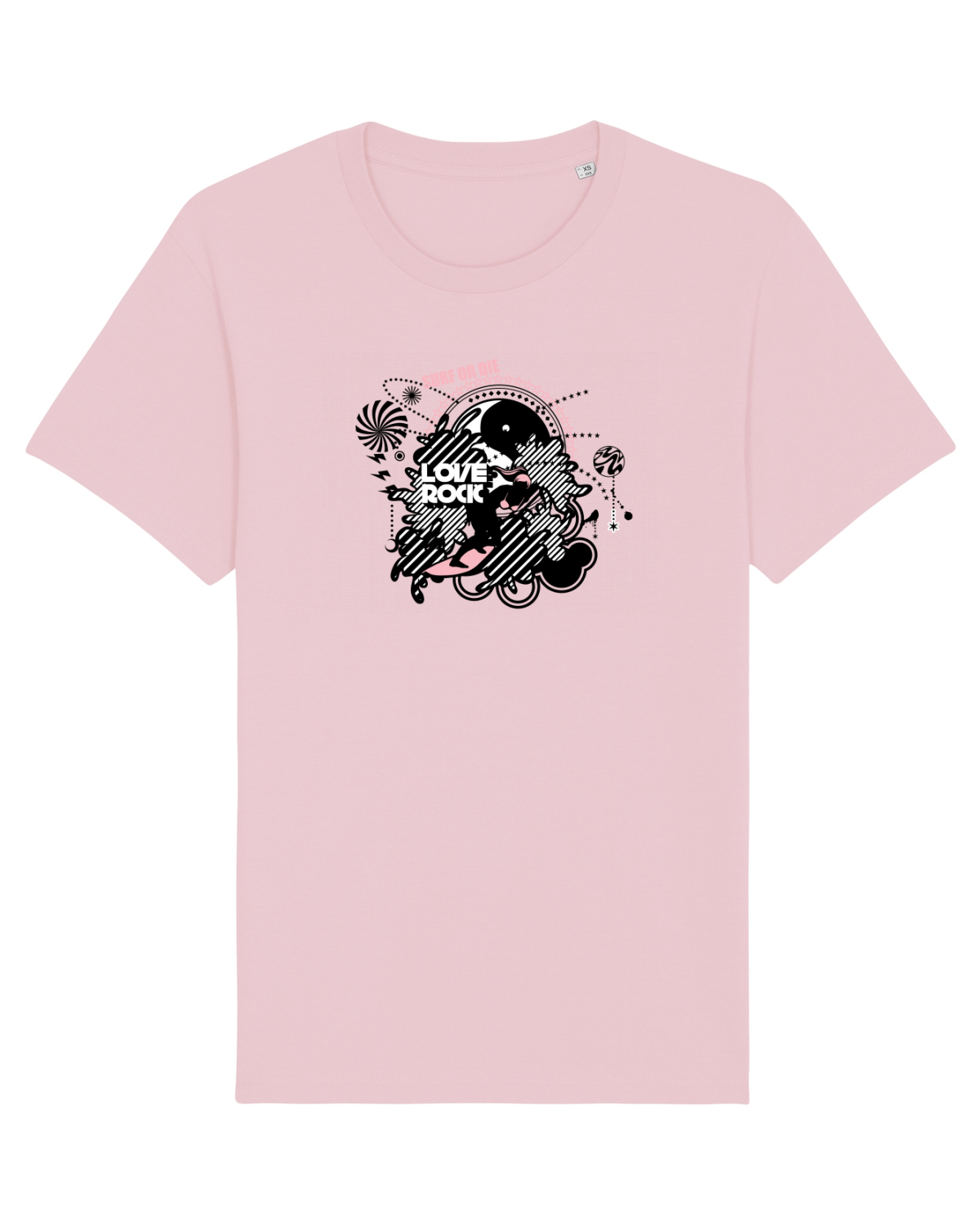 Tricou mânecă scurtă Unisex Rocker Cotton Pink