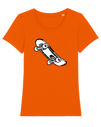 Skateboard Black and White Bright Orange