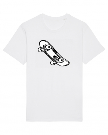 Skateboard Black and White White