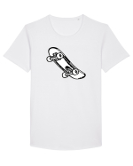 Skateboard Black and White Tricou mânecă scurtă guler larg Bărbat Skater