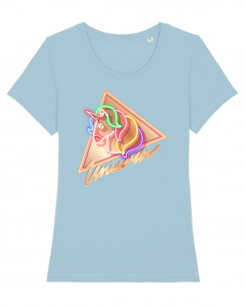 Neon Unicorn Sign Sky Blue