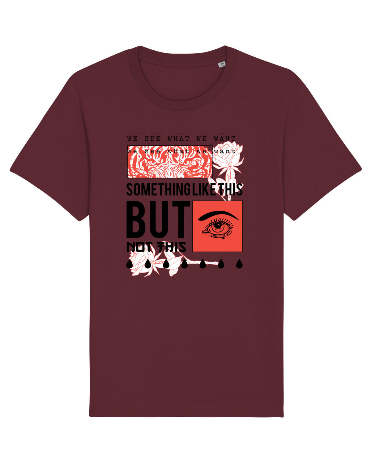 Tricou mânecă scurtă Unisex Rocker Burgundy