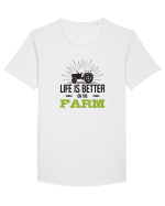 Life is better on the Farm Tricou mânecă scurtă guler larg Bărbat Skater