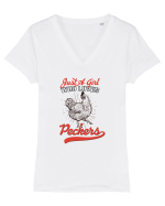 Just a Girl Tricou mânecă scurtă guler V Damă Evoker