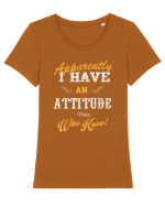 Attitude Puns Tricou mânecă scurtă guler larg fitted Damă Expresser