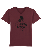 Be happy and Crazy Tricou mânecă scurtă guler V Bărbat Presenter