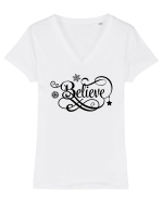 Believe Black Tricou mânecă scurtă guler V Damă Evoker