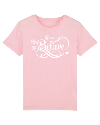 Believe White Cotton Pink