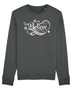 Believe White Bluză mânecă lungă Unisex Rise