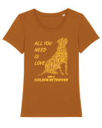 Golden Retriever Tricou mânecă scurtă guler larg fitted Damă Expresser