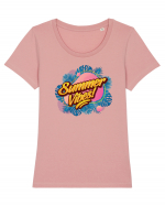 Summer Vibes Tricou mânecă scurtă guler larg fitted Damă Expresser