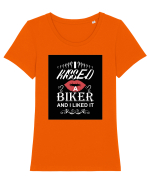 I kissed a biker white Tricou mânecă scurtă guler larg fitted Damă Expresser