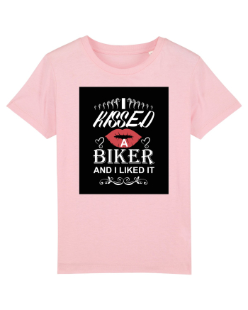 I kissed a biker white Cotton Pink