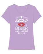 I kissed a biker Tricou mânecă scurtă guler larg fitted Damă Expresser