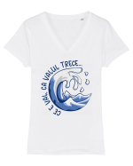 Ce e val, ca valul trece... Tricou mânecă scurtă guler V Damă Evoker