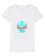 temelie mountains Tricou mânecă scurtă guler V Damă Evoker