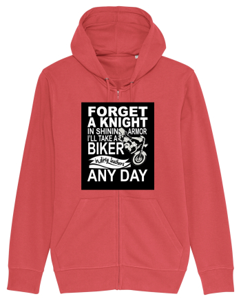 Biker in dirty leathers Carmine Red