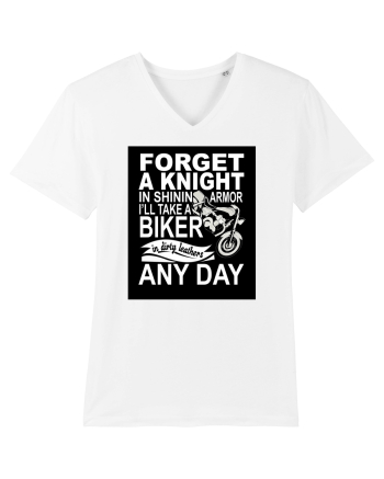Biker in dirty leathers White