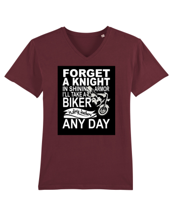 Biker in dirty leathers Burgundy
