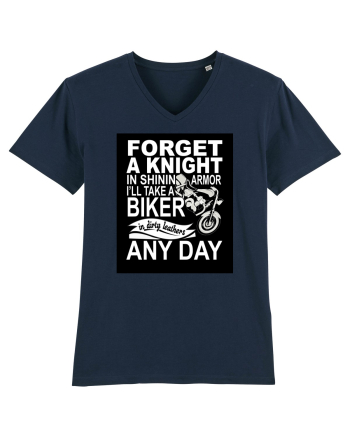 Biker in dirty leathers French Navy