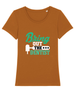 Bring the dentist Tricou mânecă scurtă guler larg fitted Damă Expresser