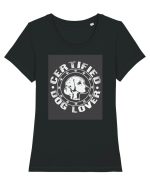 Certified Dog Lover Tricou mânecă scurtă guler larg fitted Damă Expresser