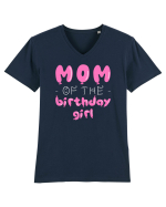 Mom of the birthday girl Pink Tricou mânecă scurtă guler V Bărbat Presenter