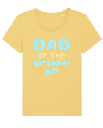 Mom of the birthday girl Blue Tricou mânecă scurtă guler larg fitted Damă Expresser