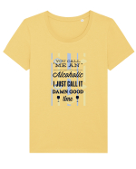 Alcoholic Funny Tricou mânecă scurtă guler larg fitted Damă Expresser