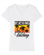 Beaching Cool Tropical Tricou mânecă scurtă guler V Damă Evoker