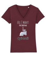 All I want for christmas is apa calda Tricou mânecă scurtă guler V Damă Evoker