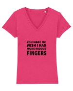 You Make Me Wish I Had More Middle Fingers Tricou mânecă scurtă guler V Damă Evoker