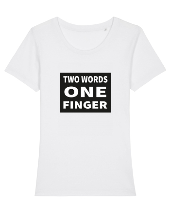 Two Words One Finger White