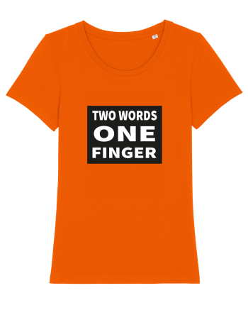Two Words One Finger Bright Orange