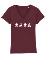 Christmas Joy Tricou mânecă scurtă guler V Damă Evoker