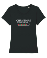 Christmas Is Loading Tricou mânecă scurtă guler larg fitted Damă Expresser