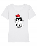 Santa Cat Tricou mânecă scurtă guler larg fitted Damă Expresser